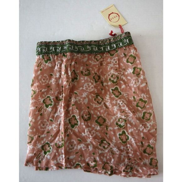 Raga R1587-96EF-75 Women's Sz Medium Pink/Green Enchanted Forest Cotton Shorts - Picture 7 of 8